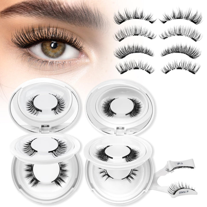 Higu clace Magnetische Wimpern,Magnet Wimpern Ohne Eyeliner,Magnetische Wimpern mit Applikator, Kein