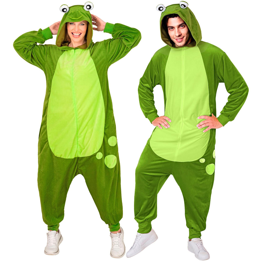 W WIDMANN MILANO Party Fashion - Tier Overall für Erwachsene, weicher Plüsch Jumpsuit mit Kapuze, Ti