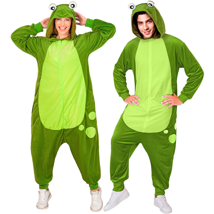 W WIDMANN MILANO Party Fashion - Tier Overall für Erwachsene, weicher Plüsch Jumpsuit mit Kapuze, Ti