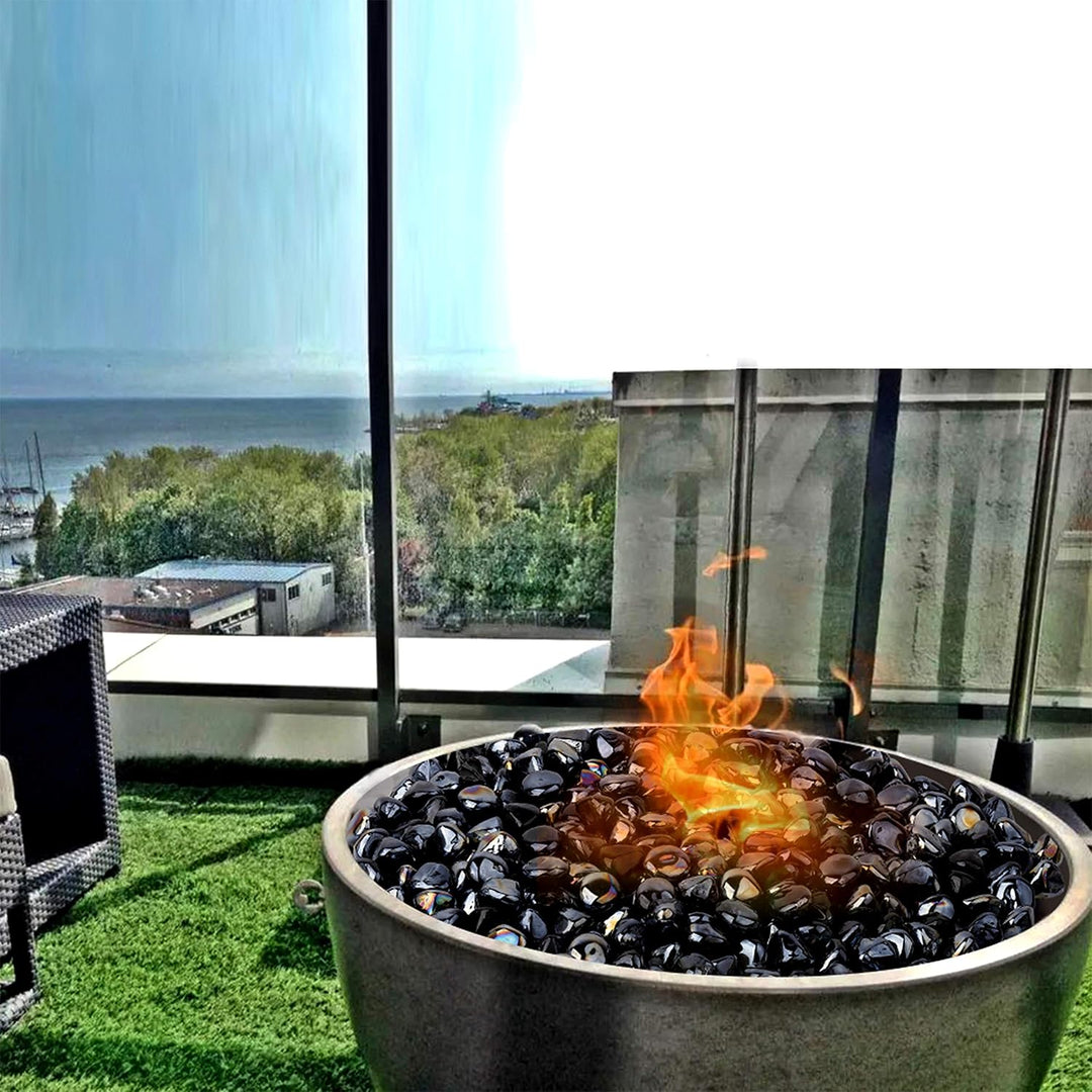 Mr. Fireglass 4,5 kg gemischte Feuerglas-Diamanten für Kamin, Feuerstelle und Lanscaping – 2,5 cm ho