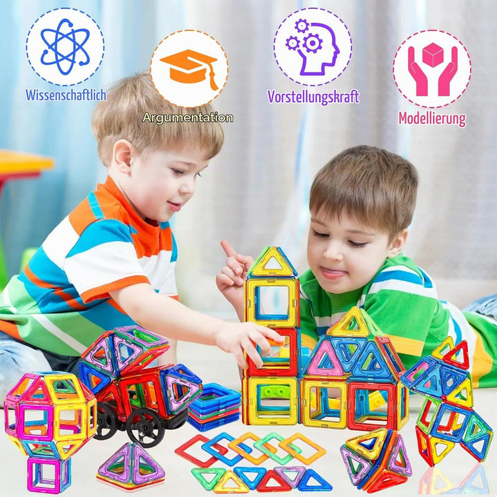 126 Teile Magnetische Bausteine, Magnetspielzeug Magnete für Kinder, Lustiges Pädagogisches Bauspiel