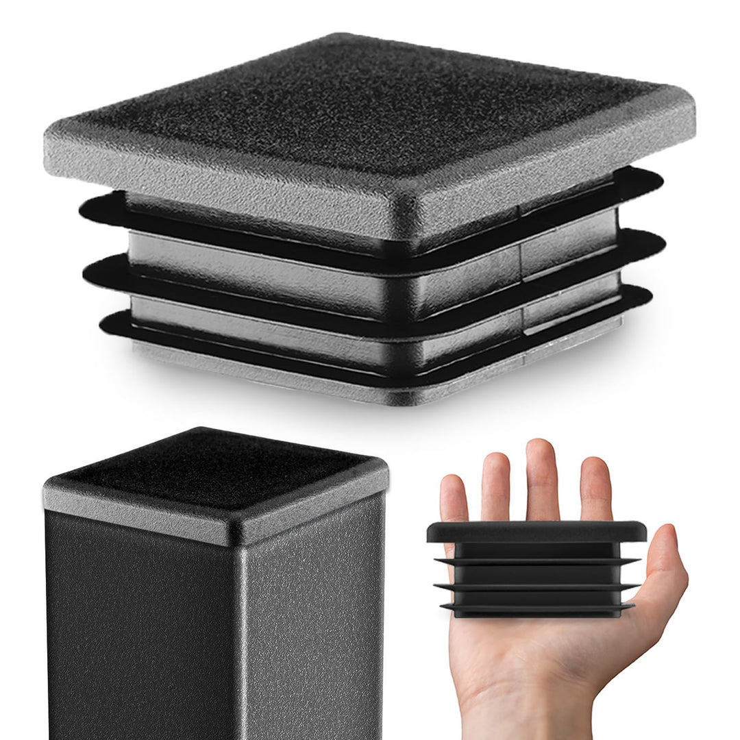 EMFA Lamellenstopfen für Vierkantrohr 120x120 mm Schwarz 10 Stück Rohrstopfen 120x120 Vierkantrohr K