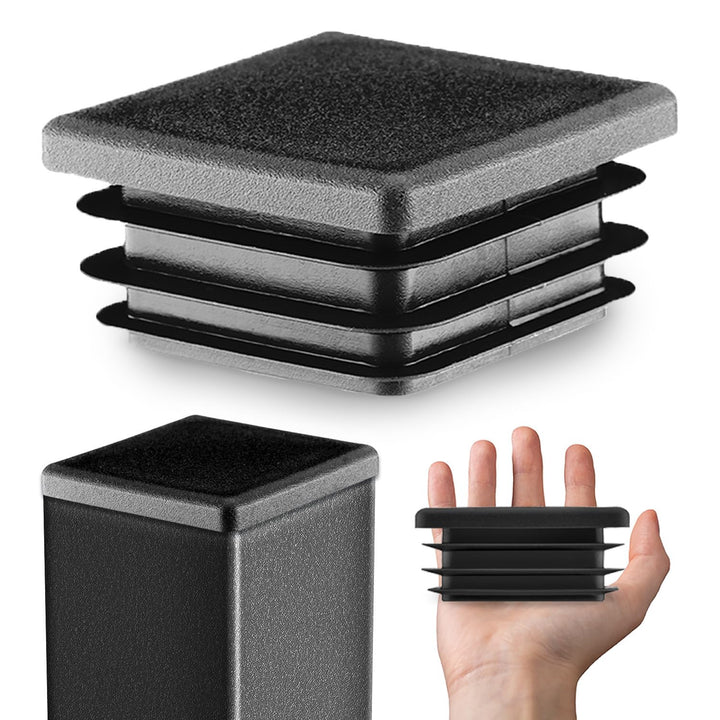 EMFA Lamellenstopfen für Vierkantrohr 100x100 mm Schwarz 1 Stück Rohrstopfen 100x100 Vierkantrohr Ku