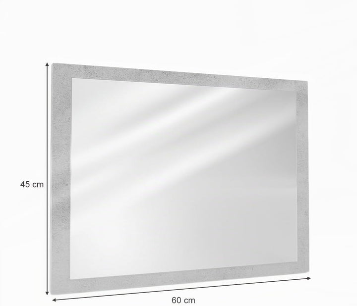 Vicco Badezimmerspiegel Kiko, Beton/Weiss, 45 x 60 cm, Beton