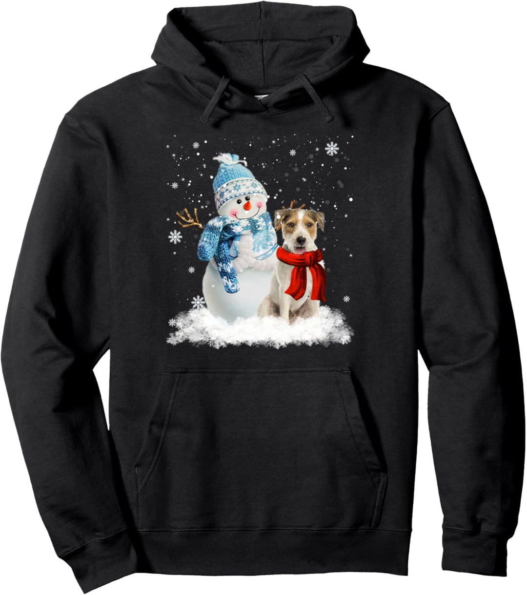 Parson Russell Terrier Weihnachtspyjama, Schneemann Pullover Hoodie