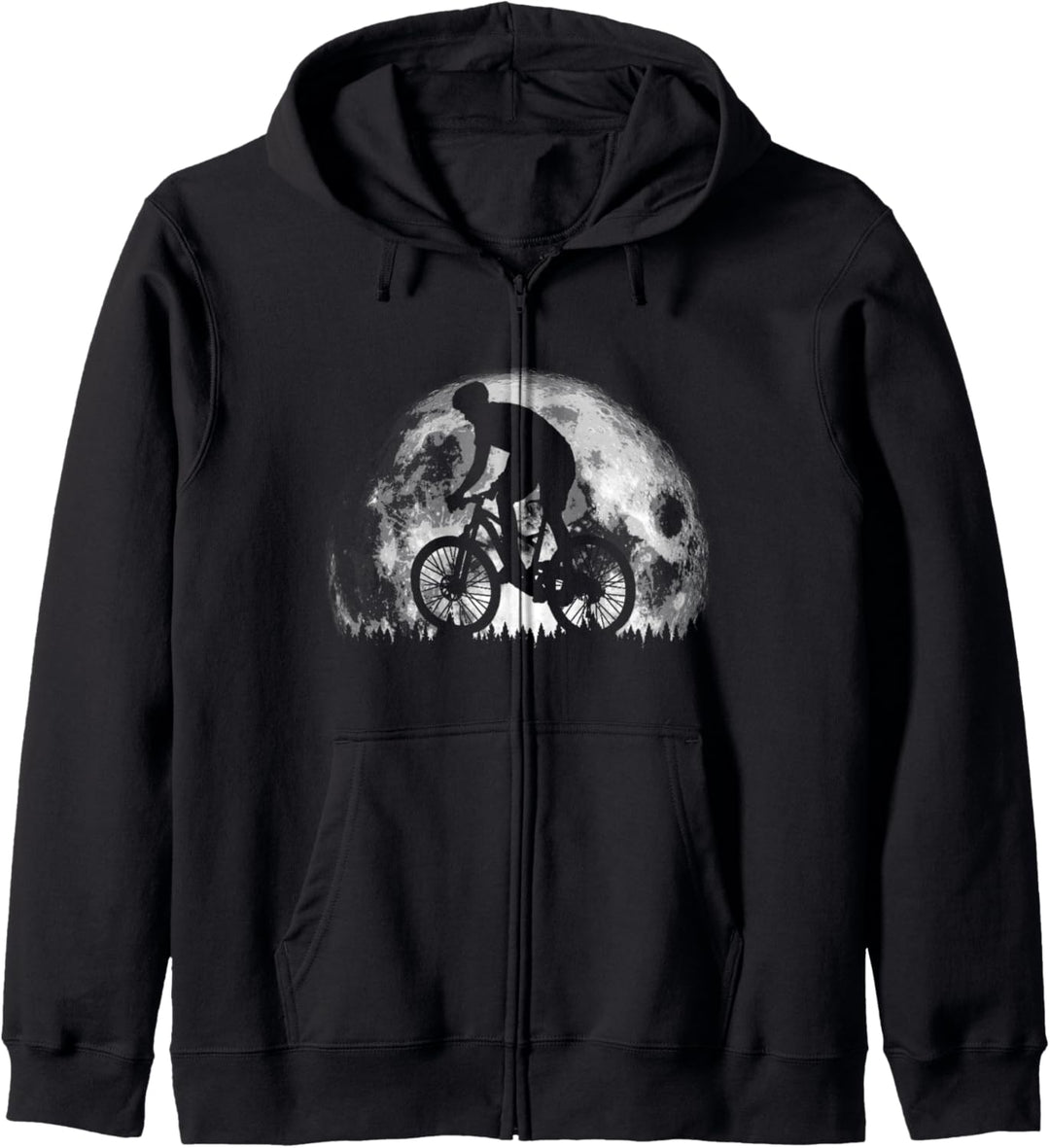 Night Rider Vintage Mountain Biking Full Moon & Biker Retro Kapuzenjacke