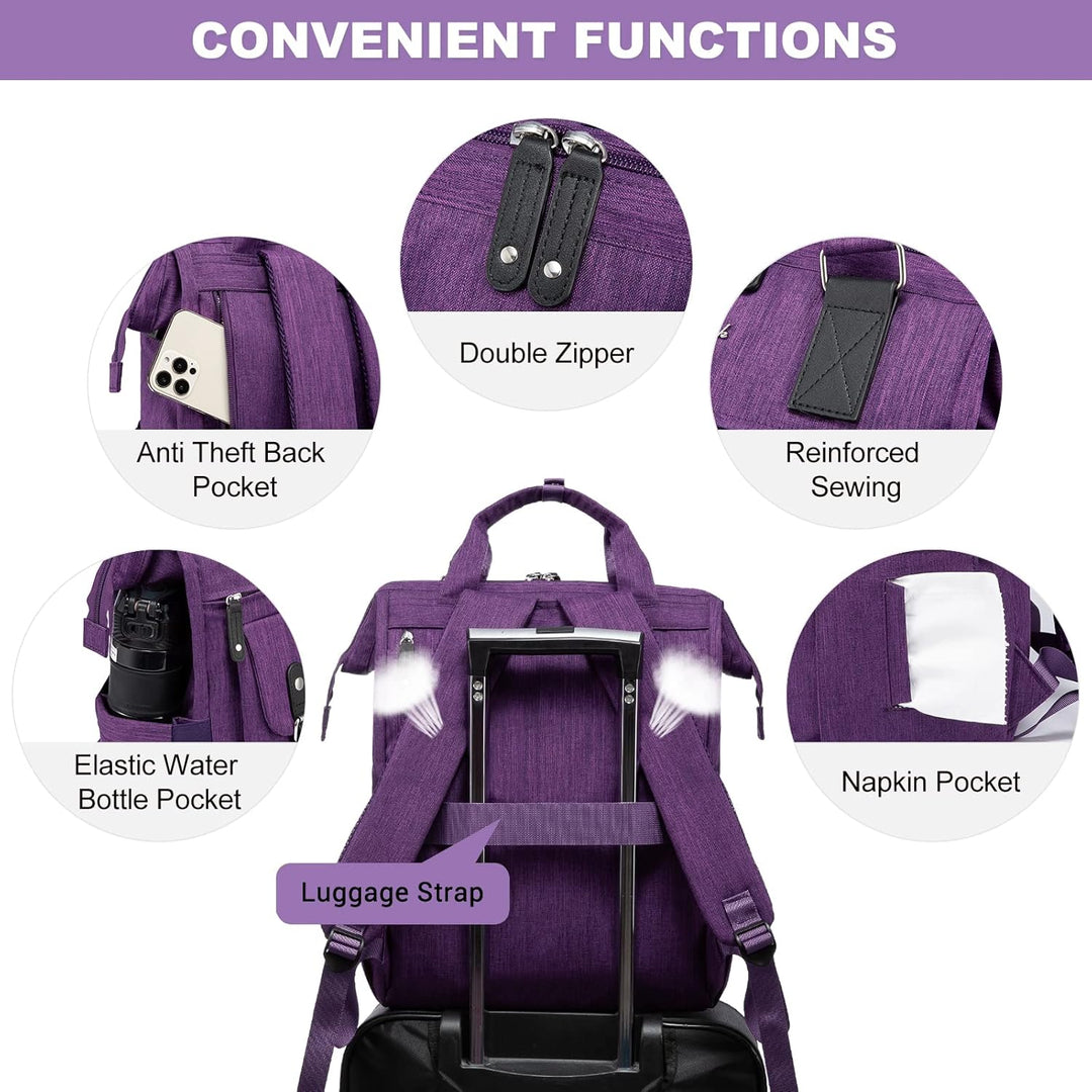 LOVEVOOK Rucksack Damen, 15,6 Zoll Laptoptasche Schulrucksack Mädchen Teenager Reiserucksack Arbeits