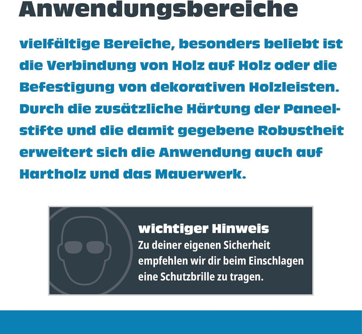 HELPMATE Nagelsortiment Box Haushalt - 1200 Stahlnägel gehärtet - Verschiedene Grössen auch kleine N