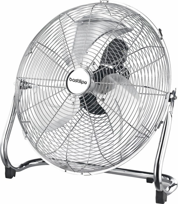 Bastilipo – 45 cm Industrieventilator, verstellbarer Kopf, 120 W, 3 Geschwindigkeiten, Chrom, medite