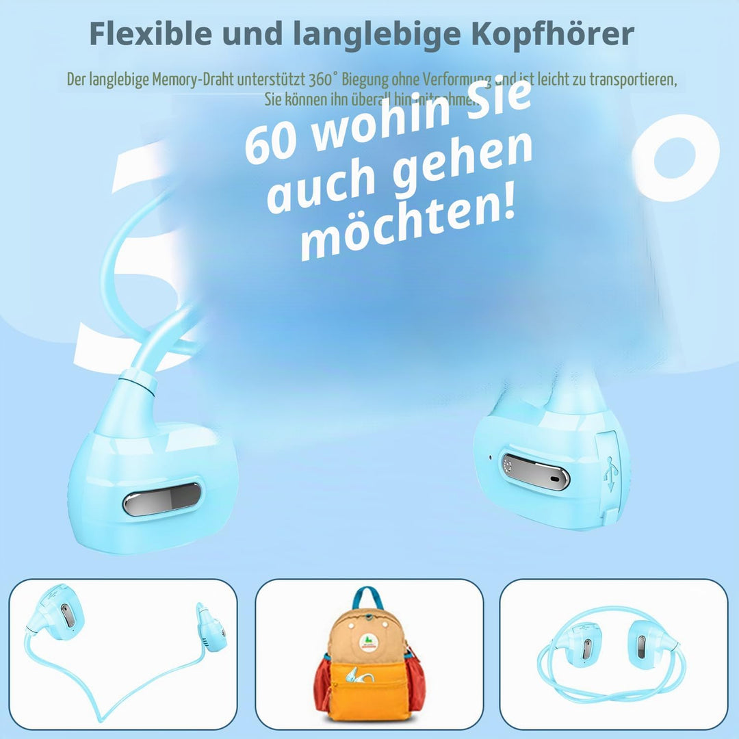 BANIGIPA Kinder-Kopfhörer, offene Ohr-Kopfhörer bequem für Teens Kind Jungen Mädchen, drahtlose Blue