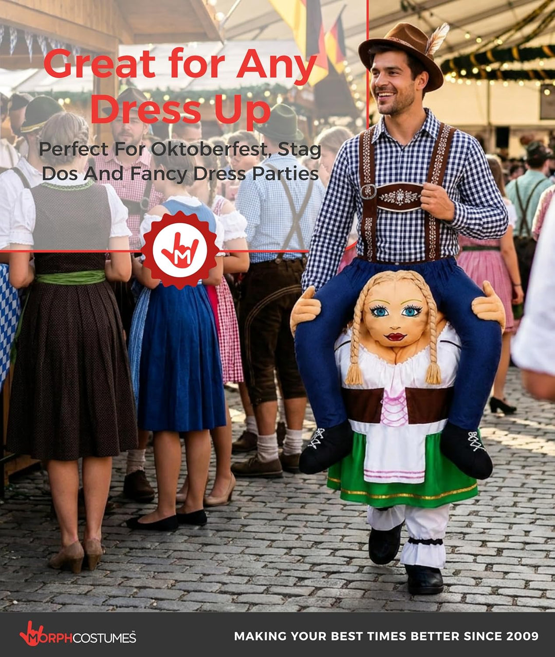 Morph MCPBGB Huckepack Kostüm Costumes, Oktoberfest, Einheitsgrösse, Oktoberfest