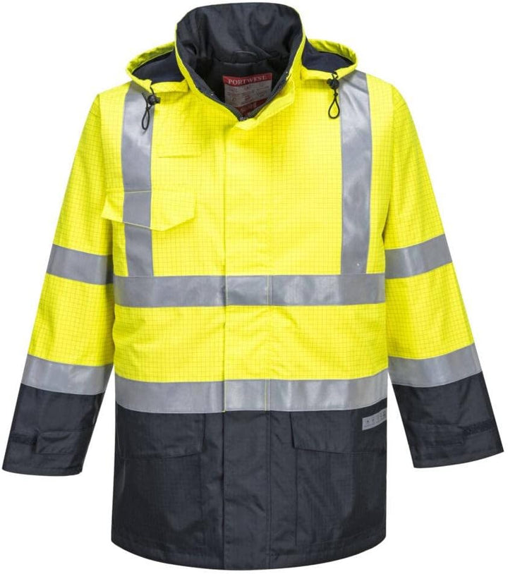 Portwest Bizflame Regen Warnschutz Multi-Norm Jacke, Grösse: XXXL, Farbe: Gelb/Marine, S779YNRXXXL 3