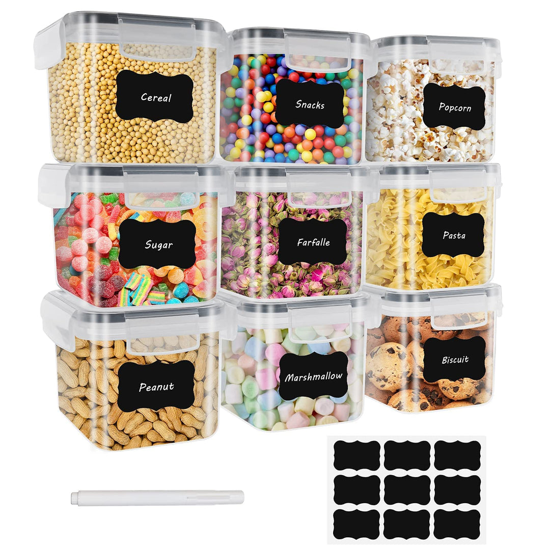 0.8L Vorratsdosen 9 Set Aufbewahrungsbox Küche Luftdicht Behälter aus Plastik Mit Deckel Kunststoff