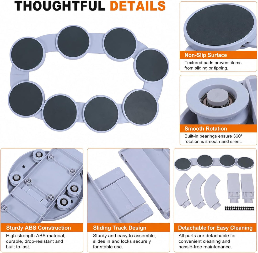 Drehplatte, Lazy Susan Drehteller Tablett ABS 360° Drehschale, Drehbares Tablett für Lebensmittel Dr