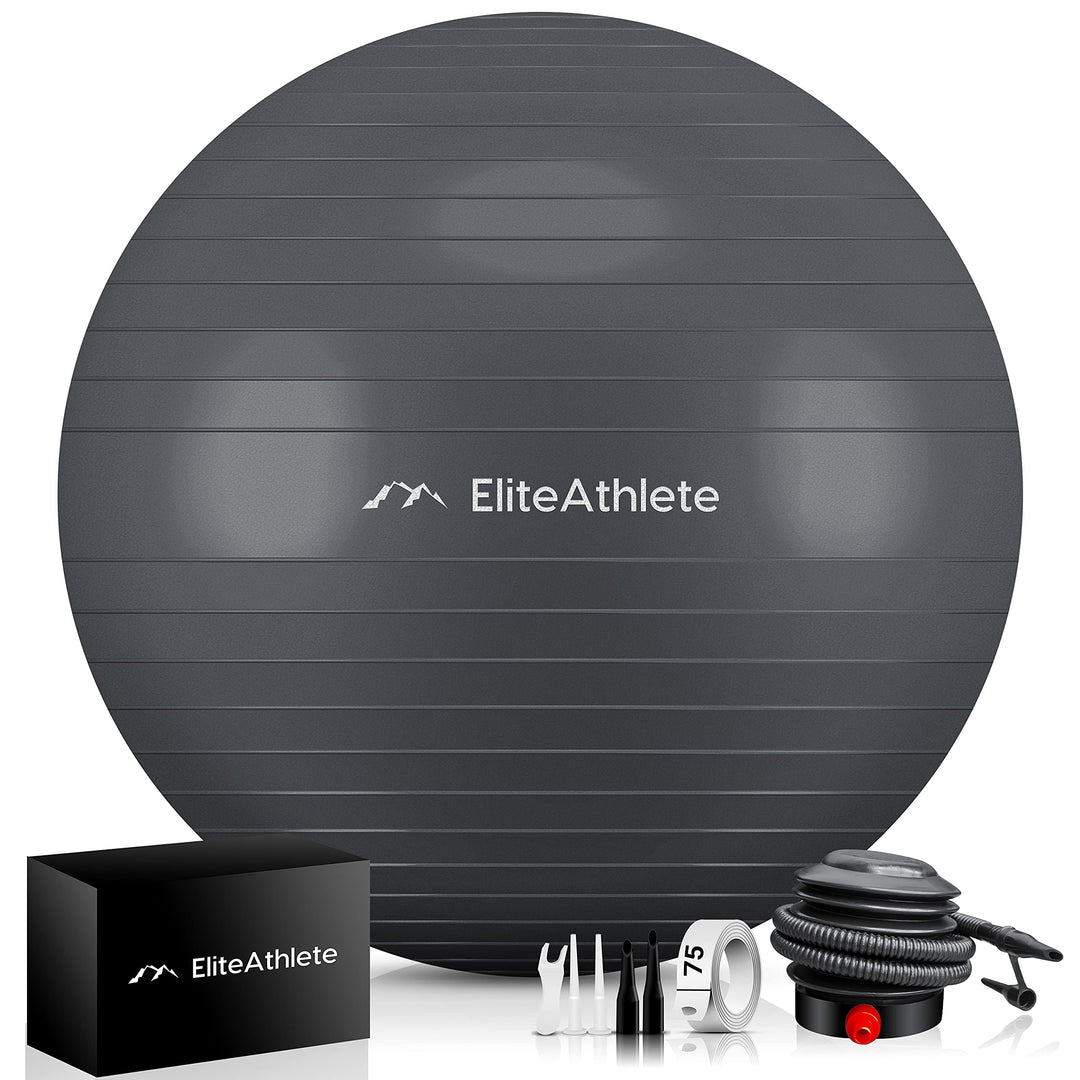 EliteAthlete Gymnastikball Sitzball Büro ergonomisch mit Anti Burst System - Fitness Pilates Schwang