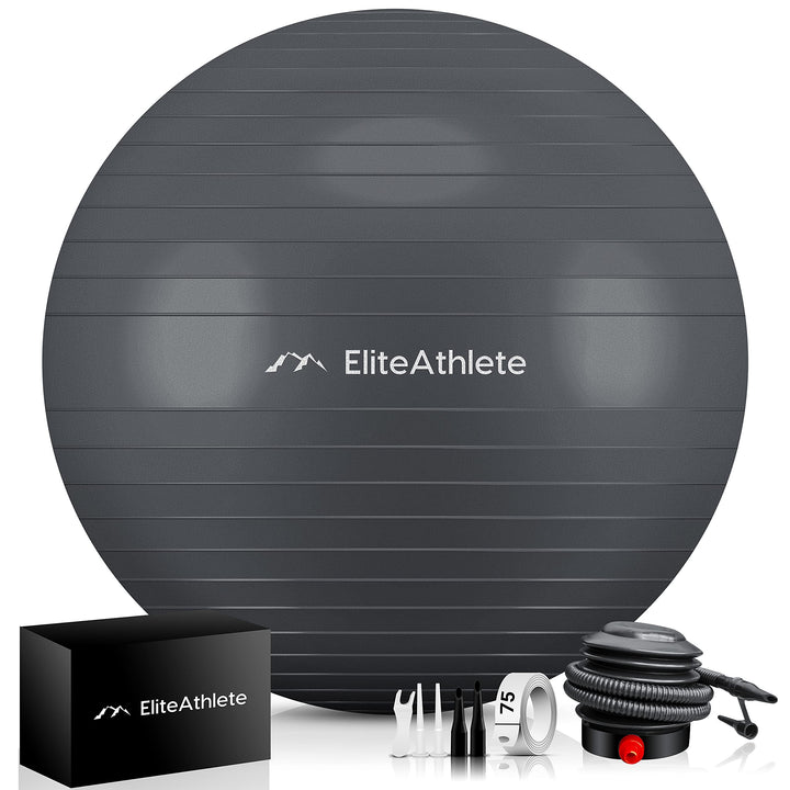 EliteAthlete Gymnastikball Sitzball Büro ergonomisch mit Anti Burst System - Fitness Pilates Schwang