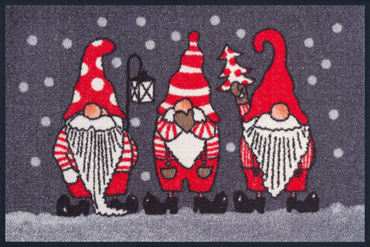wash+dry Fussmatte, Winterzwerge 50x75cm, innen und aussen, waschbar, 50x75cm