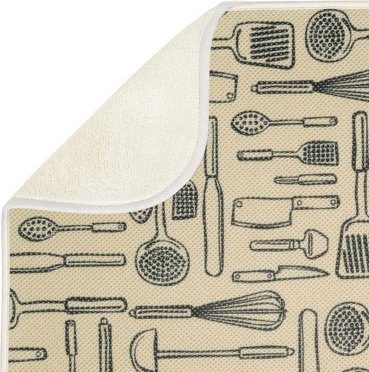 mDesign Abtropfmatte für Geschirr – schnelltrocknendes Mikrofasertuch mit 3 Lagen aus Polyester – ex