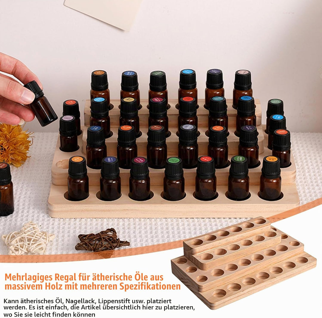 Holzkollektion Ätherisches Öl Display Ständer 30 Löcher Holzbox für ätherische Öle, Aromatherapie-Or