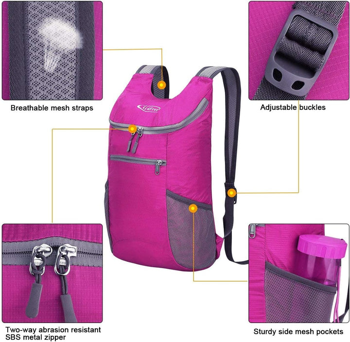 G4Free Ultraleichter 11 l kleiner faltbarer Rucksack für Reisen, Wandern, Radfahren, Wandern oder Me