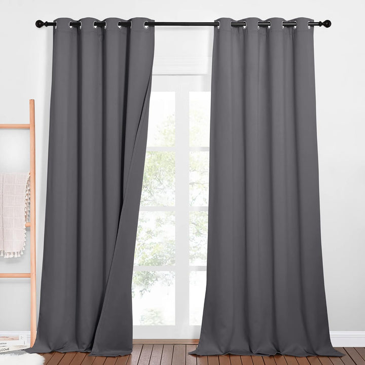 PONY DANCE Schallschutz Vorhang mit Abnehmbarem Filzfutter 2er Set H 240 x B 132 cm Dreilagige Verdu