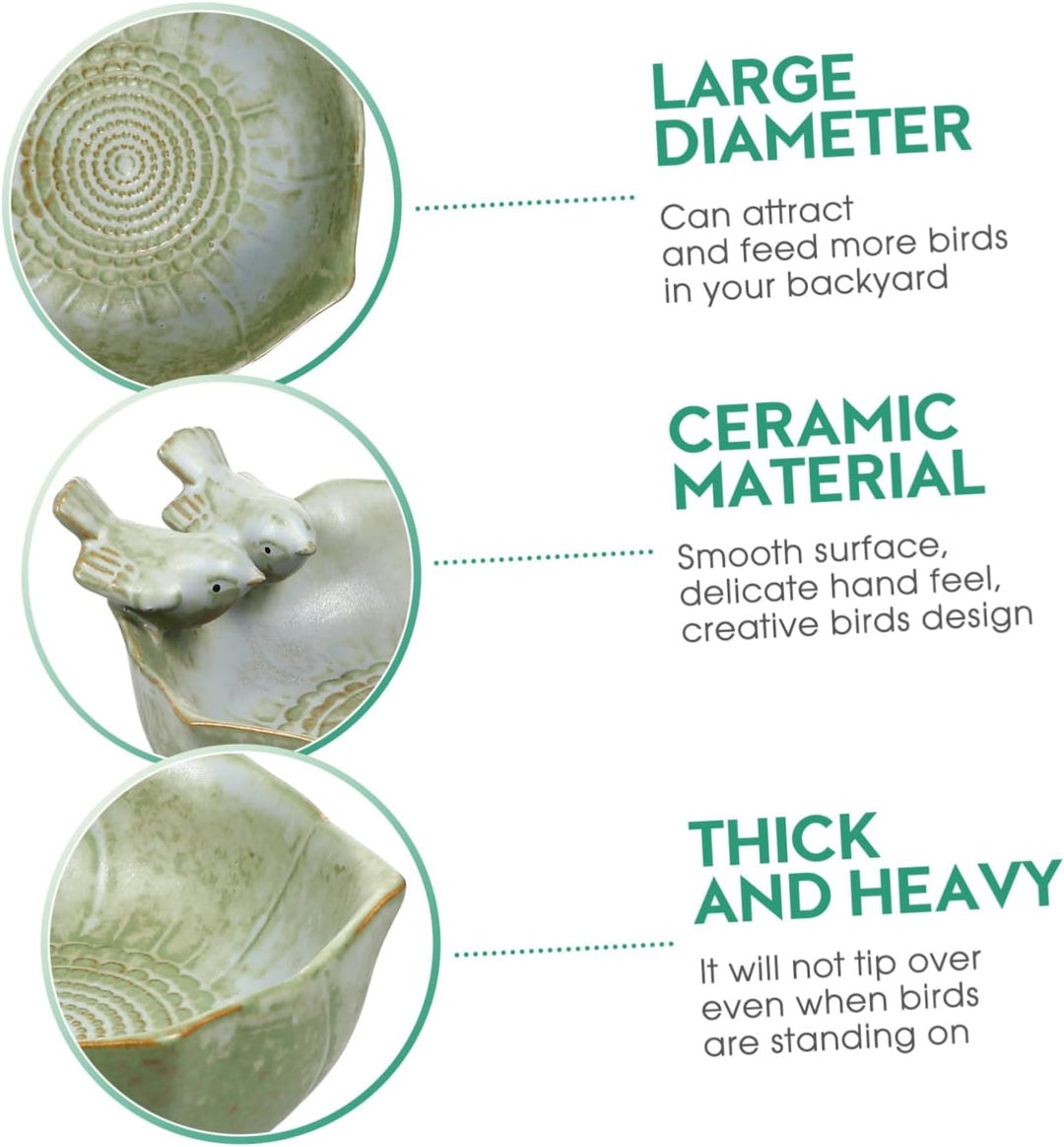 Hemoton Vogeltränke Keramikschale Wildfinken Vogelfutterstation Wasserbäder für Garten Aussen Hof De