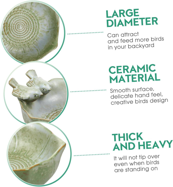 Hemoton Vogeltränke Keramikschale Wildfinken Vogelfutterstation Wasserbäder für Garten Aussen Hof De