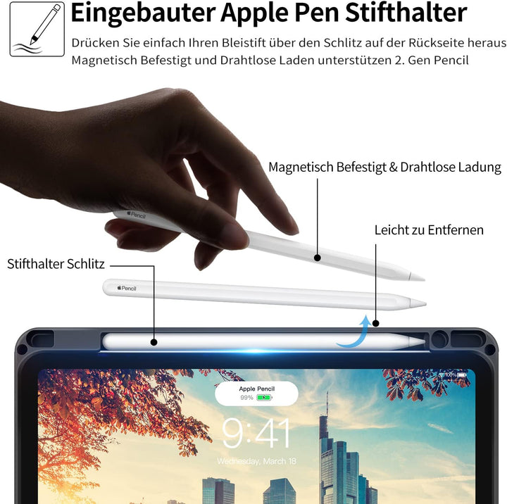 HOLIMET Hülle für iPad Air 5. Generation 2022/iPad Air 4. Generation 2020 10,9 Zoll mit Stifthalter,