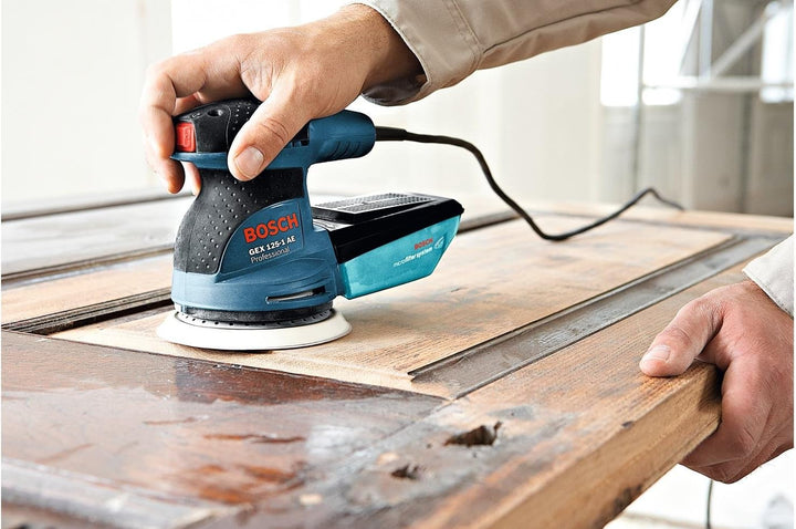 Bosch Professional GEX 125-1 AE Exzenterschleifer (125-mm-Schleifteller, 250 W, 3x Schleifblatt, ink