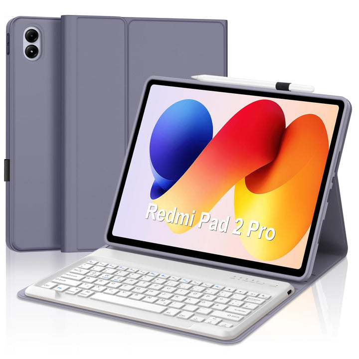 IVEOPPE Hülle mit Tastatur für Xiaomi Redmi Pad 2 Pro 12,1 Zoll, Bluetooth Magnetisch Tastatur für R