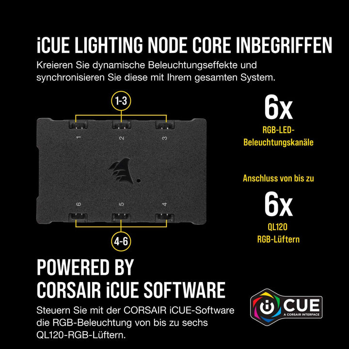 Corsair iCUE QL120 RGB, 120-mm-RGB-LED-PWM-Lüfter (68 Einzeln Ansteuerbare RGB-LEDs, Schwindigkeiten