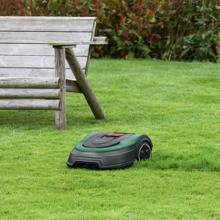 Bosch Home and Garden Rasenmäher Roboter Indego S+ 500 (mit 18V Akku und App-Funktion, Ladestation e