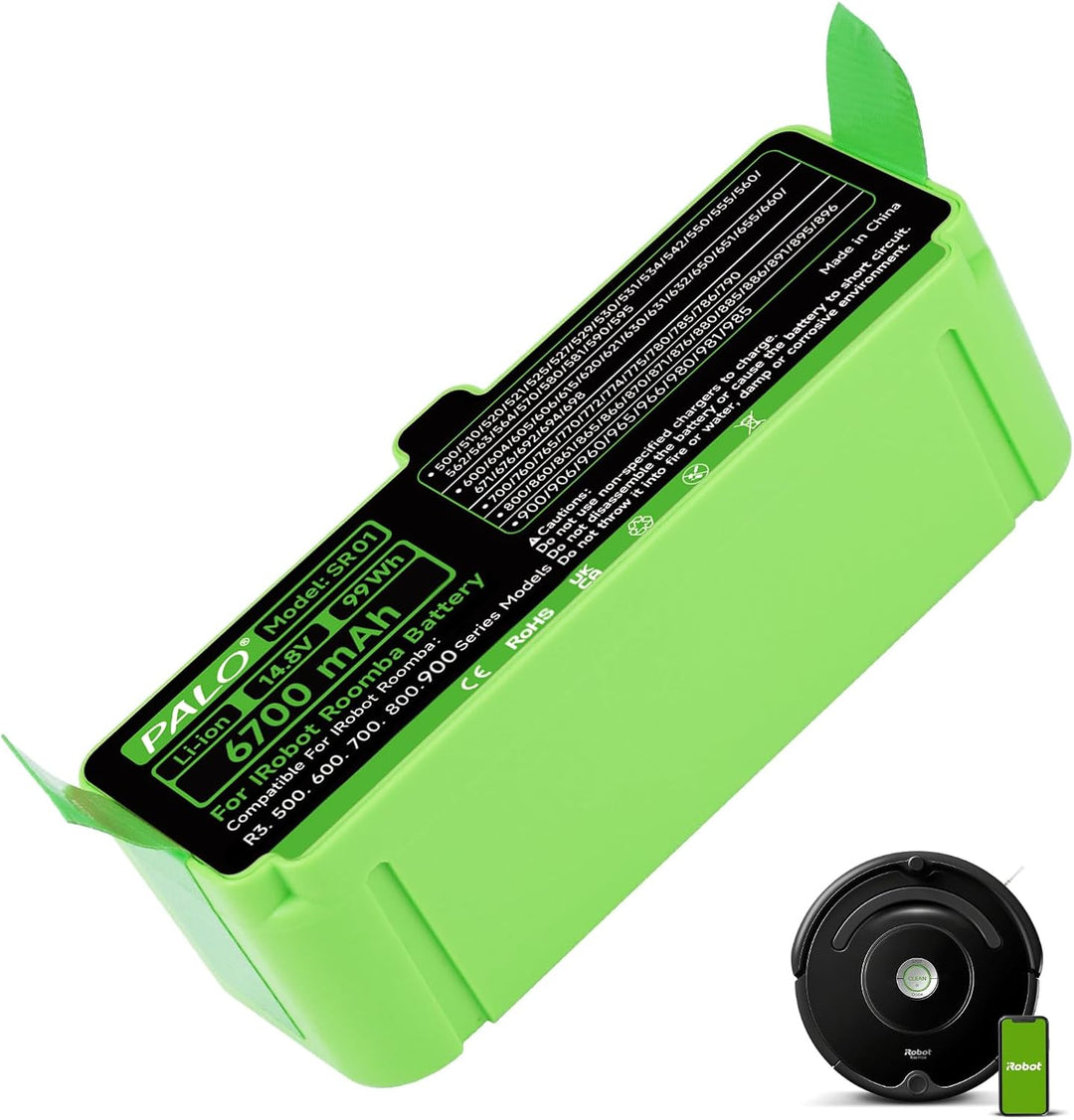 6700mAh Akku für IRobot Roomba 900/800/700/600/500 Series - Lithium Akku Kompatibel Roomba 980 960 9