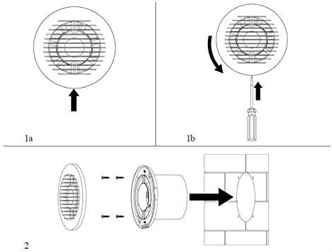 EUROPLAST Ø 125mm Bad-Lüfter - Fan zur Belüftung in Bad und WC gegen Feuchtigkeit - Leise Ventilator