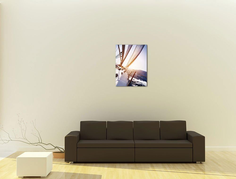 Bilderdepot24 Bild auf Leinwand | Yacht auf See in 50x60 cm als Wandbild | Wand-deko Dekoration Wohn