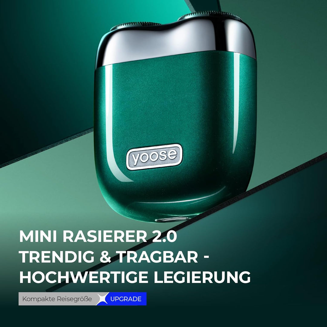 yoose Rasierer Herren Elektrisch, Tragbarer Rasierer Herren (Nass/Trocken), IPX7 wasserdicht mit USB