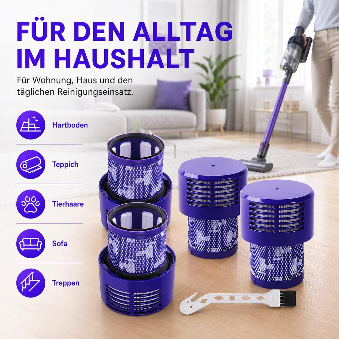 4 HEPA-Filter für Dyson V10 / SV12, kompatibel mit V10 Cyclone, Absolute, Animal, Motorhead, Total C