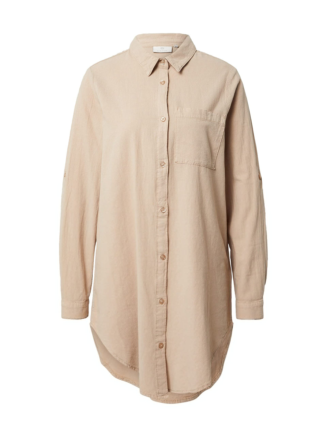 KAFFE KAnaya Shirt Tunic Damen Hemd Langarm Kragen Lang Casual Hemdbluse 34 Classic Sand, 34 Classic
