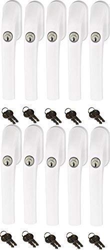 Abus FG300 abschliessbarer Fenstergriff, weiss, im Set 10 Stück alle gleichschliessend AL0089 mit in