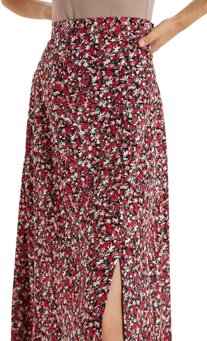 TRENDYOL Damen Trendyol Fliesenblumenmuster TIPP Detaillierter Rock Skirt (1er Pack) 34 Mehrfarbig,