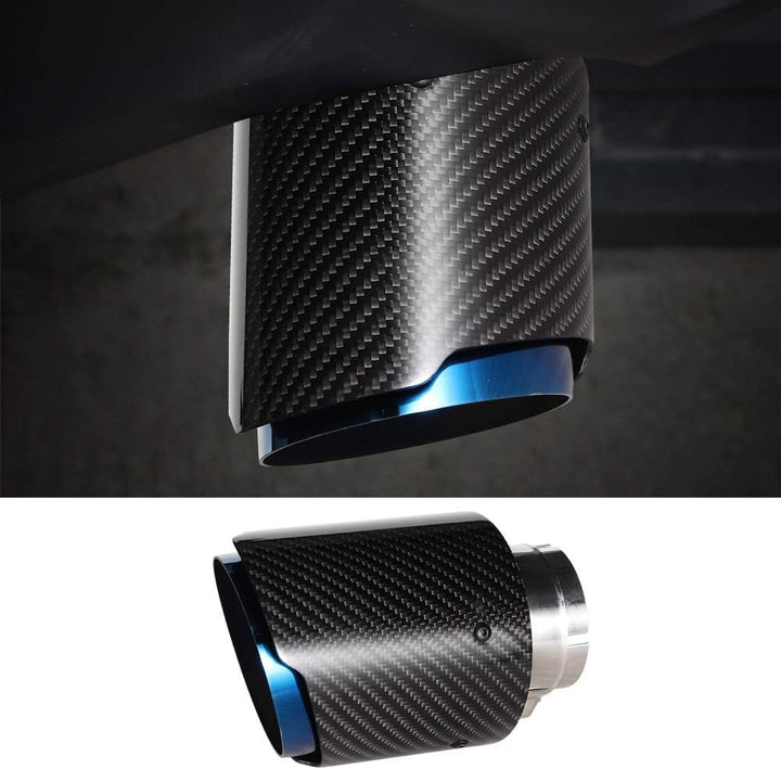 Auto hinten Auspuff blenden schwarz, Carbon Fiber Glossy Auto gerade Auspuffrohr hinten Spitze Schwa