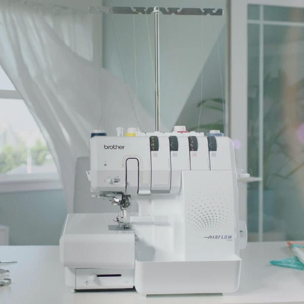 Brother Innov-ís Airflow 3000 Air Serger Nähmaschine, mit Raffungsfuss, Blindstichfuss und Paspelfus