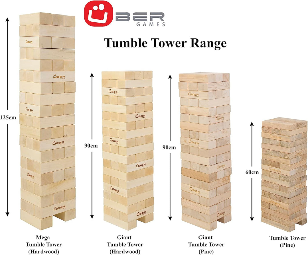 Übergames Giga grosser Riesenwackelturm Kiefer, bis 150 cm, Grundhöhe ca. 90 cm - aus ECO-Holz: unse