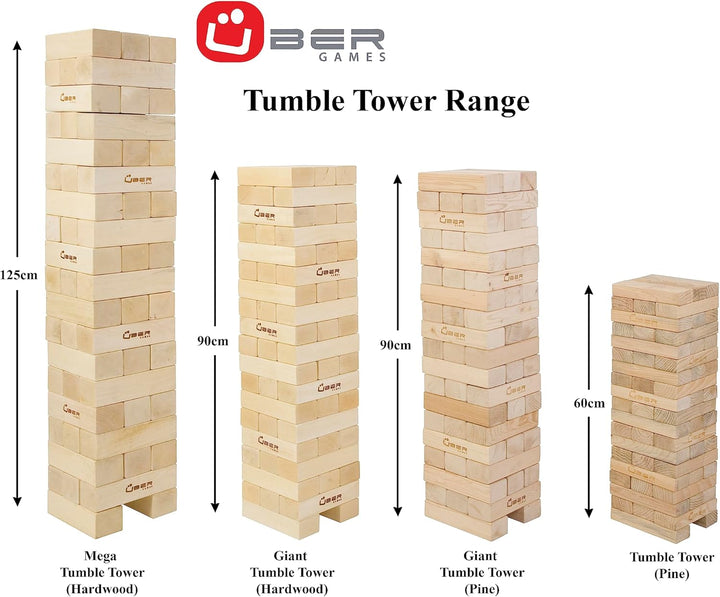 Übergames Giga grosser Riesenwackelturm Kiefer, bis 150 cm, Grundhöhe ca. 90 cm - aus ECO-Holz: unse