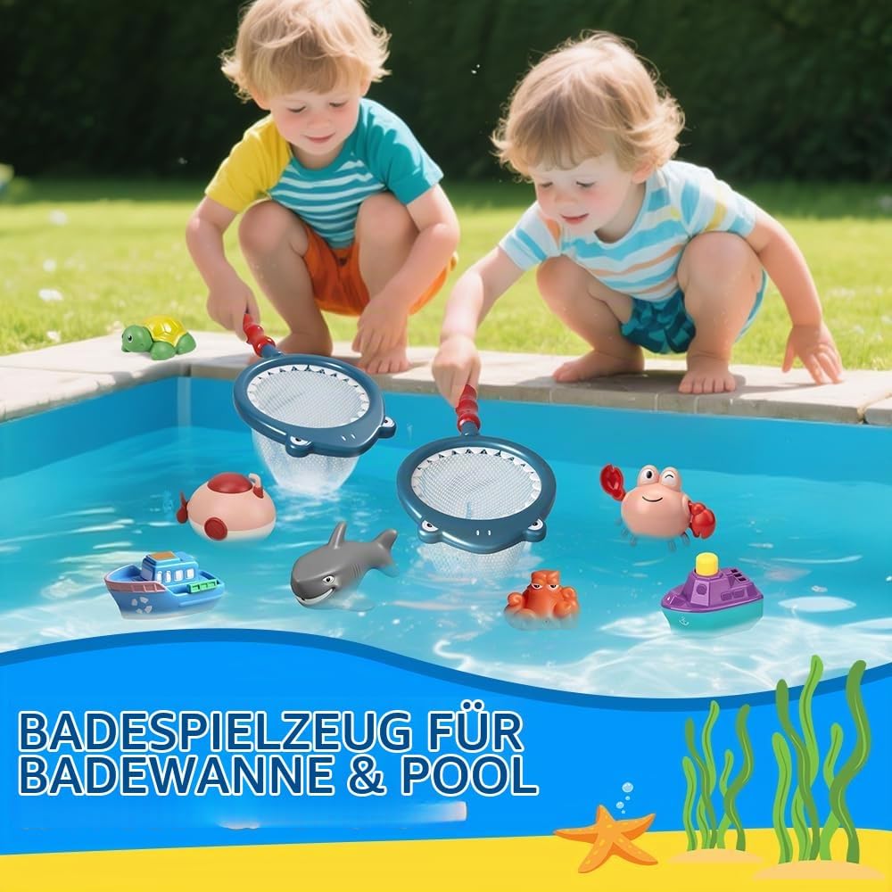 10 Stück Schimmelresistentes Badespielzeug Baby Set, Quetschbare Wasserspielzeug Kinder Badewannensp