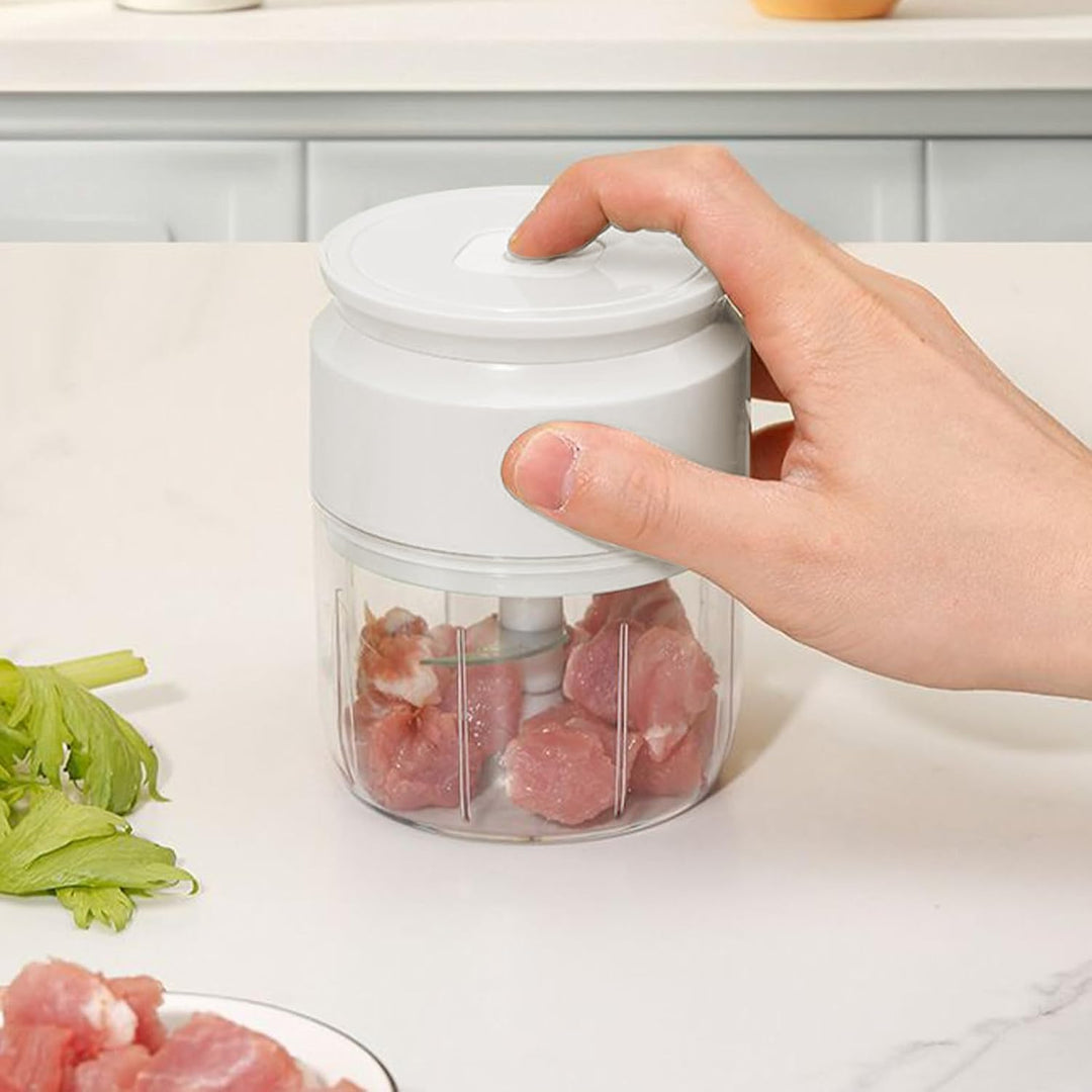 Elektrischer Knoblauchschneider,USB Wiederaufladbarer Zwiebelzerkleinerer,Tragbarer Knoblauchpresse