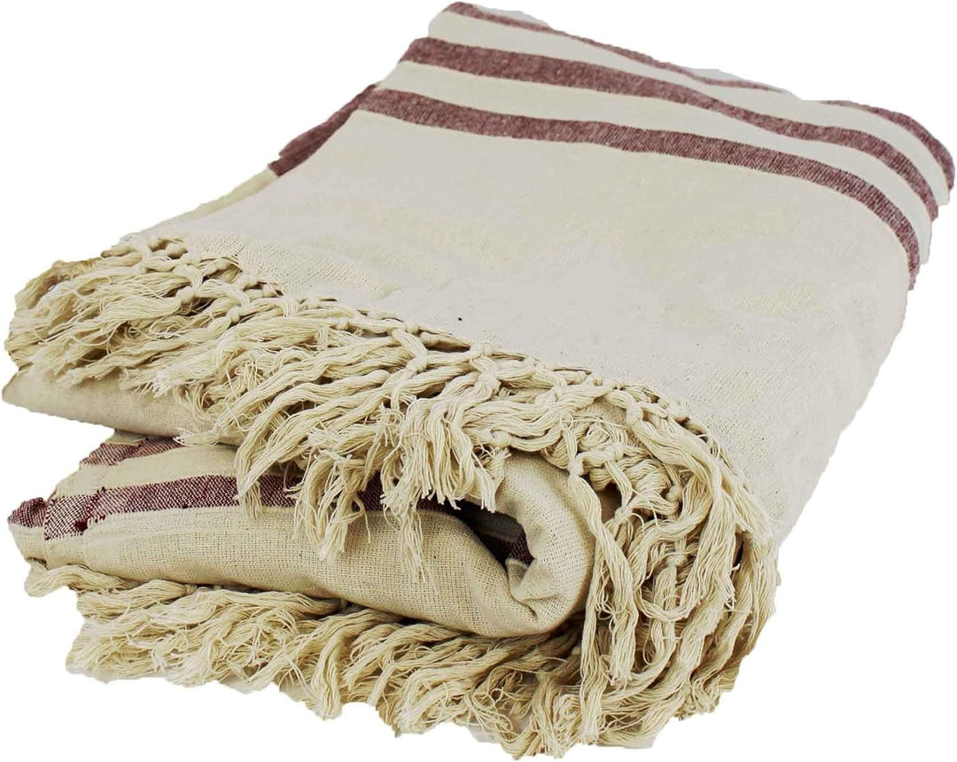 mitienda mit Liebe gemacht Tagesdecke Creme Agas, Wohndecke aus Baumwolle, Gartendecke, handgmachte