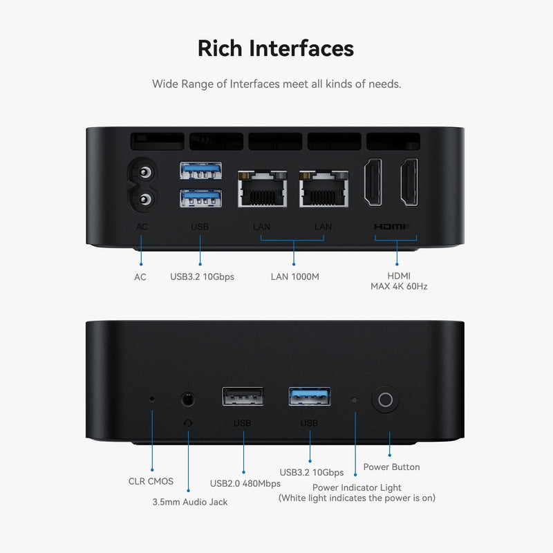 TRIGKEY Key-N100 Mini-PC, Intel Alder Lake-N100-Prozessor der 12. Generation (bis zu 3,40 GHz), 16 G