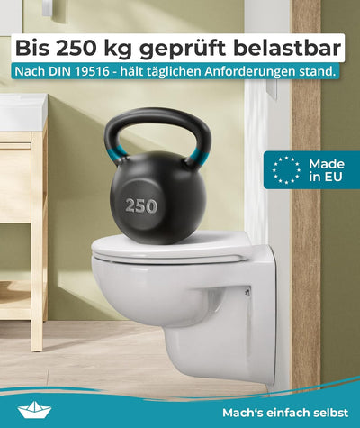 Calmwaters® Premium WC Sitz bis 250 kg, Made in EU, Toilettendeckel aus antibakteriellem Duroplast,