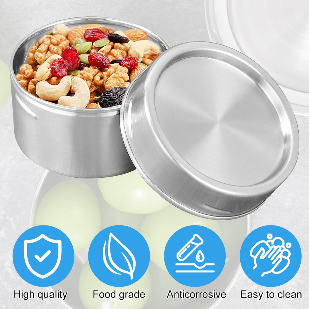 3 Stück Brotdose Edelstahl, Gute Abdichtung, Robust und Sturzsicher Stainless Steel Food Container,